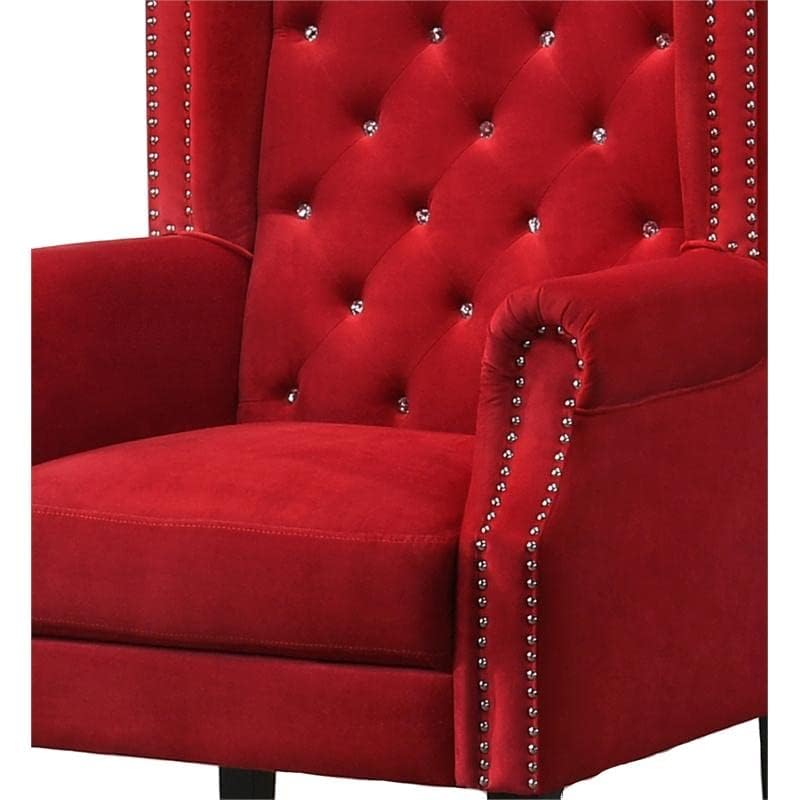 RED VELVET THRONE CHAIR