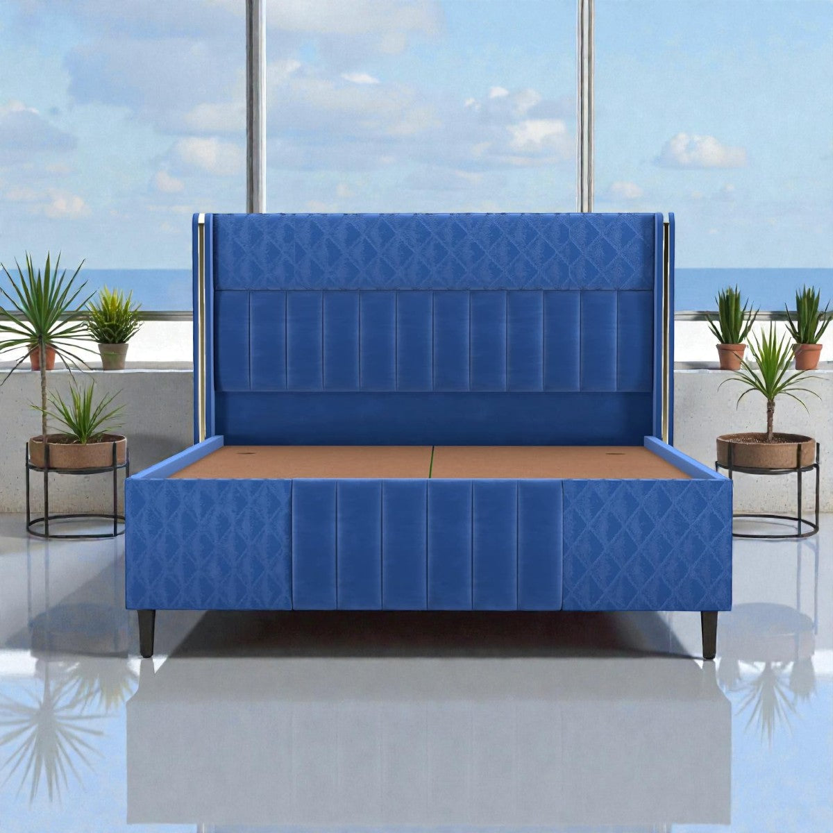 AZURE CREST CHANNEL UPHOLSTERED BED