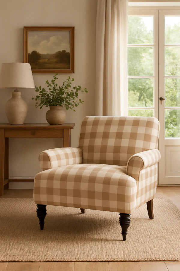HUDSON CHECK ACCENT ARMCHAIR