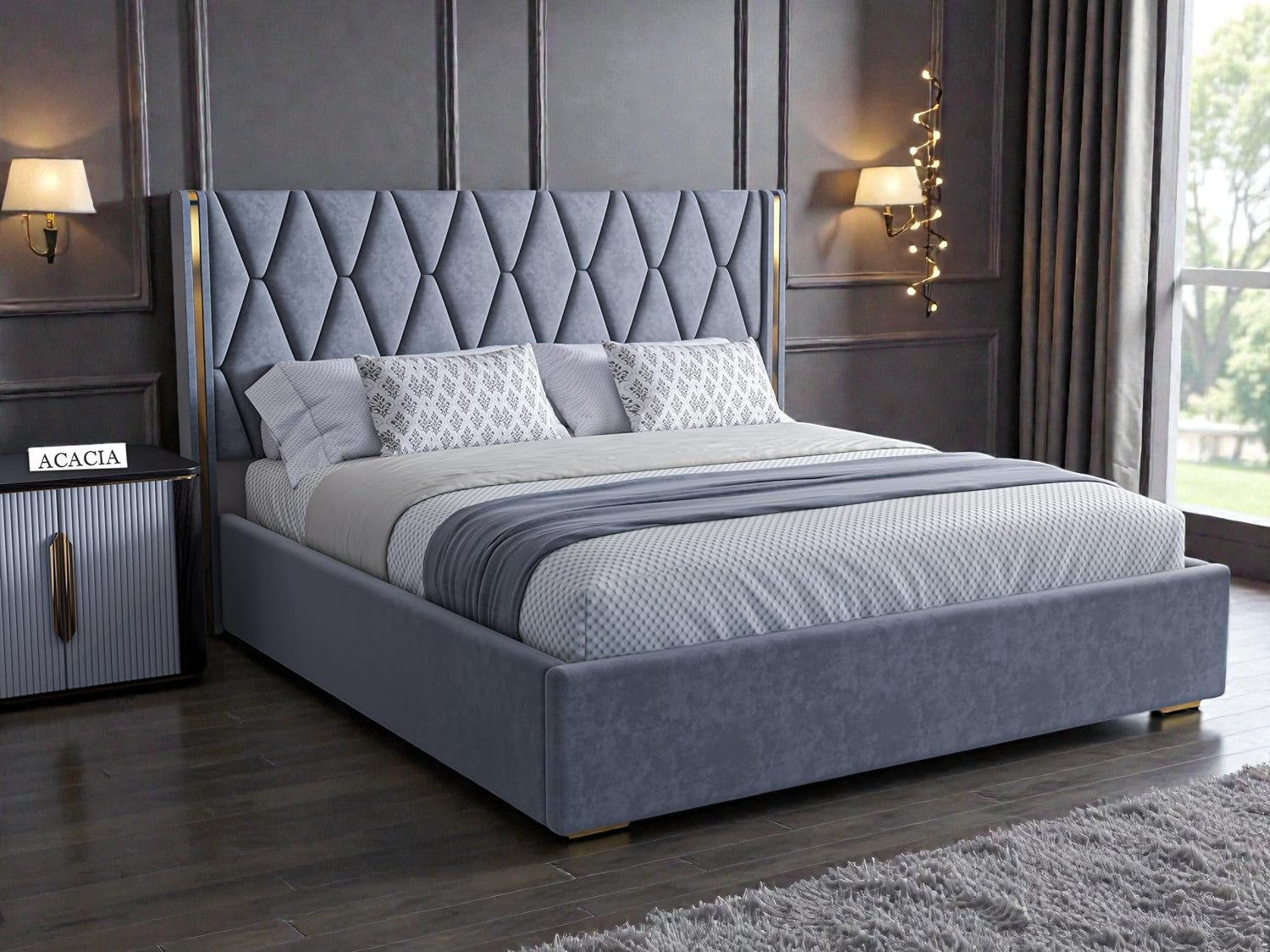ACACIA PRISM UPHOLSTERED BED