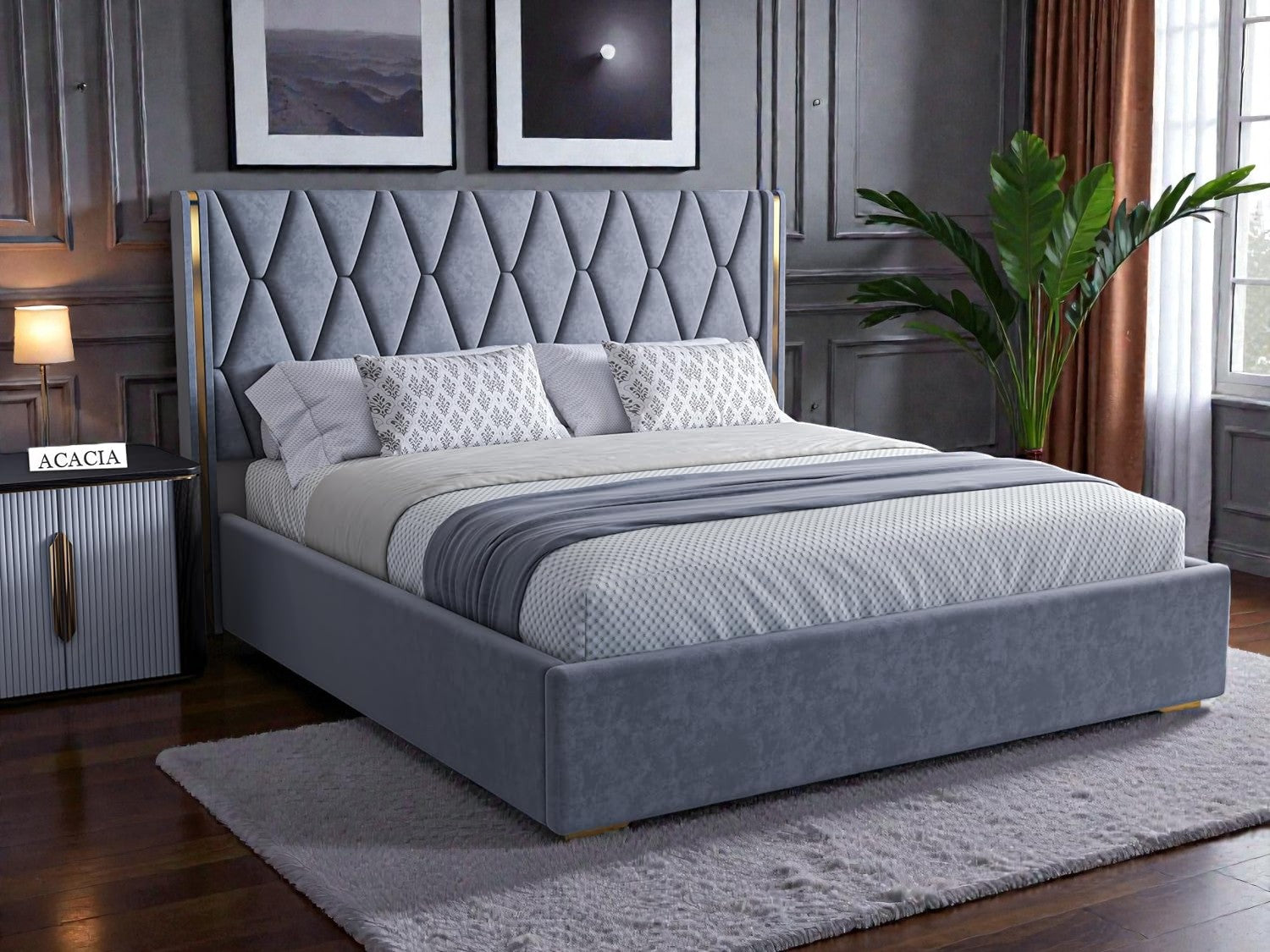 ACACIA PRISM UPHOLSTERED BED