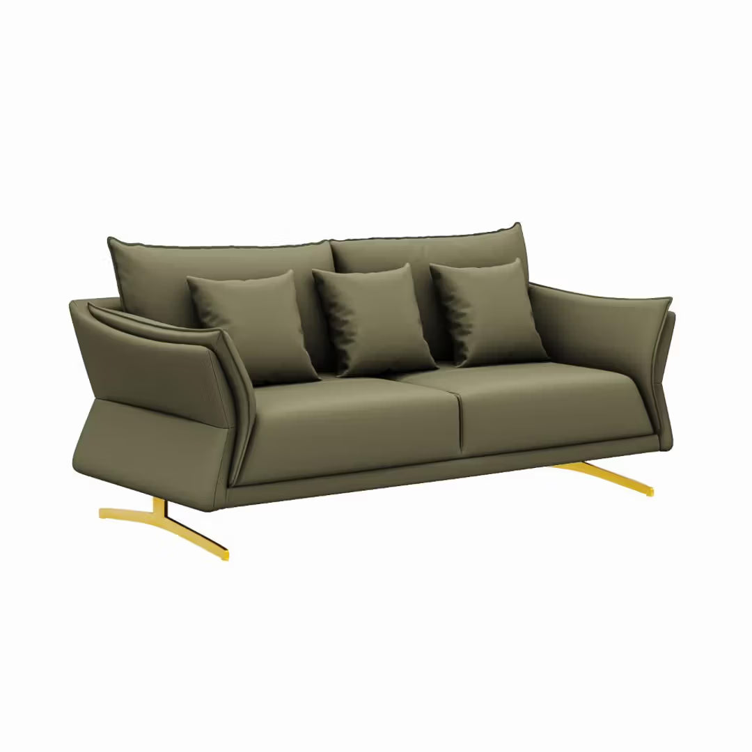 AURELIA PLUSH LUXURY 3-SEATER SOFA - WOODEN MANGO
