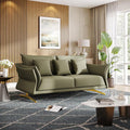 AURELIA PLUSH LUXURY 3-SEATER SOFA - WOODEN MANGO