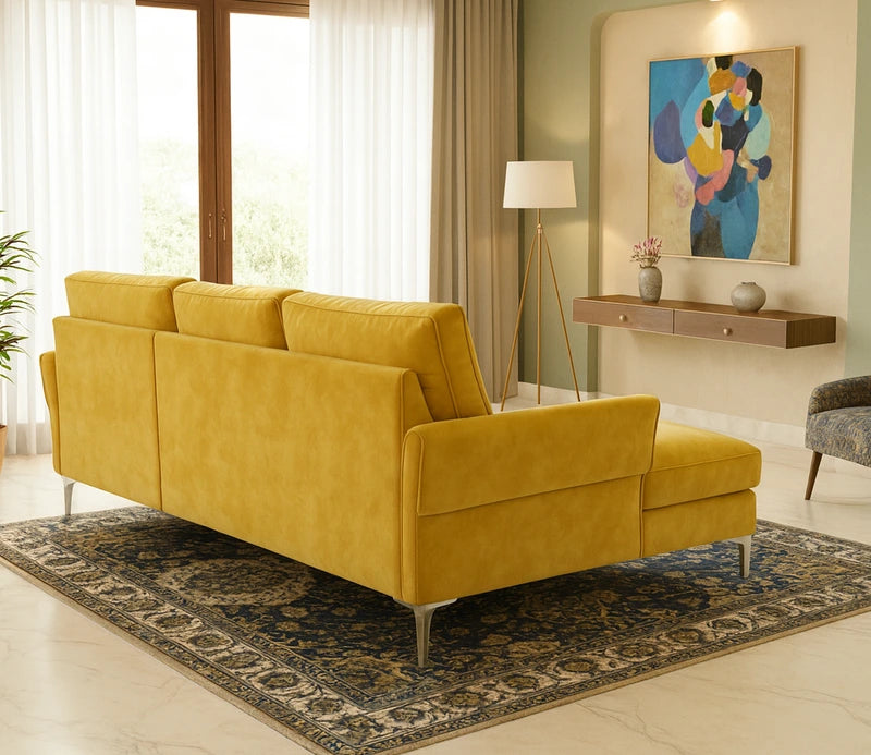 AURORA MUSTARD LUXE L-SHAPE SOFA