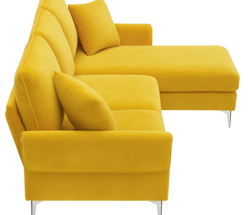 AURORA MUSTARD LUXE L-SHAPE SOFA