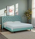 AURORA TUFTED UPHOISTERED BED WITH WINGED HEADBOARD