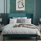 AZAURE ROYALE VERTICAL CHANNEL UPHOLSTERED BED