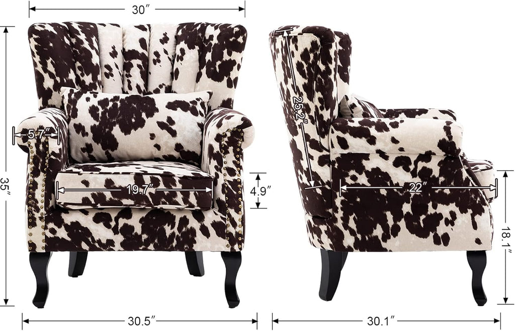 BLACK AND WHITE WINGBCK ACCENT CHAIR
