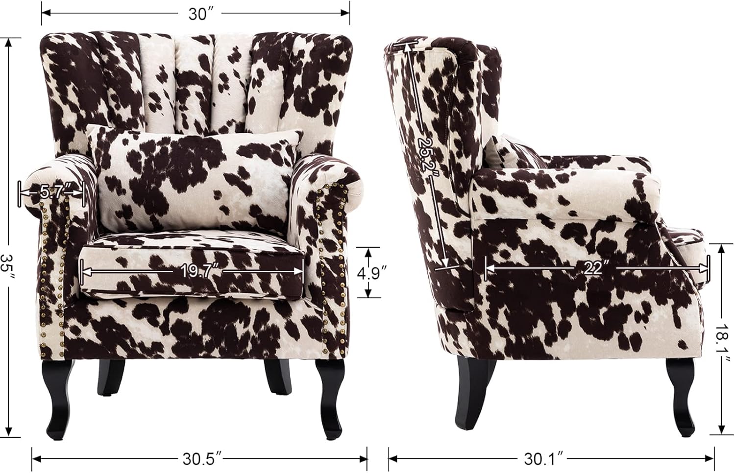 BLACK AND WHITE WINGBCK ACCENT CHAIR