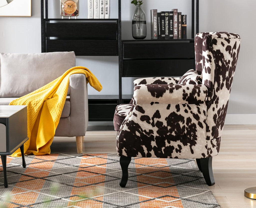 BLACK AND WHITE WINGBCK ACCENT CHAIR
