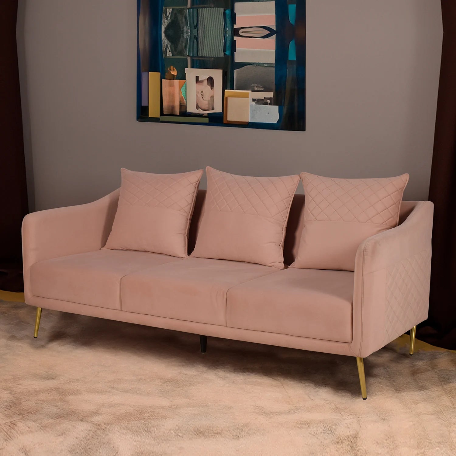 BLUSH HAVEN UPHOLSTERED SOFA SET