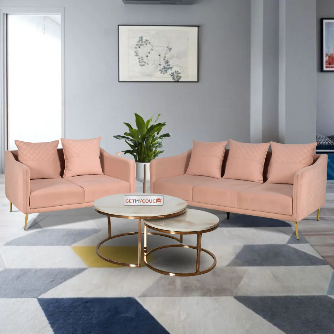 BLUSH HAVEN UPHOLSTERED SOFA SET