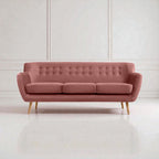 BLUSH HAVEN TUFTED FABRIC 3-SEATER SOFA