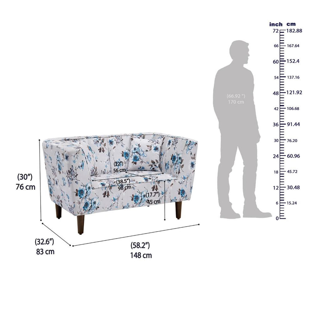 BRIAR BLOOM BLUE 2-SEATER SOFA