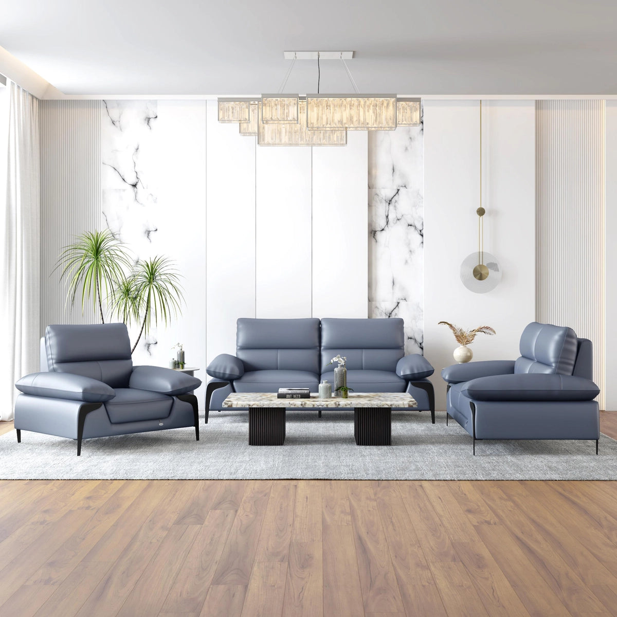 CELESTIA LUXE 3+1+1 SOFA SET- WOODEN MANGO