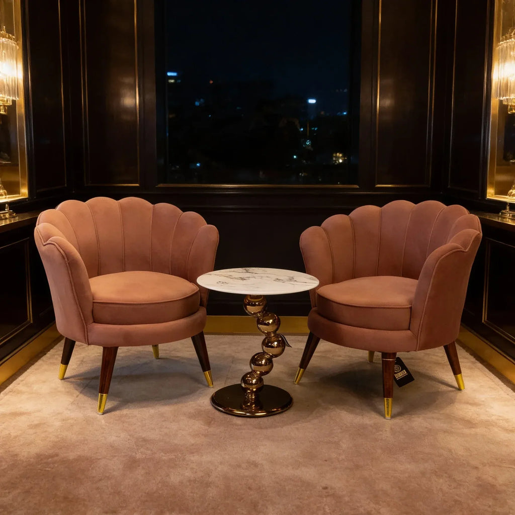 CLARA  SHELL LUXURY ACCENT CHAIR - Set of 2