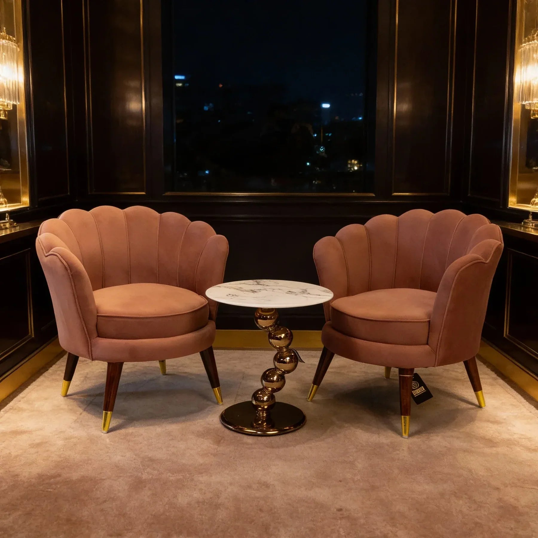 CLARA  SHELL LUXURY ACCENT CHAIR - Set of 2
