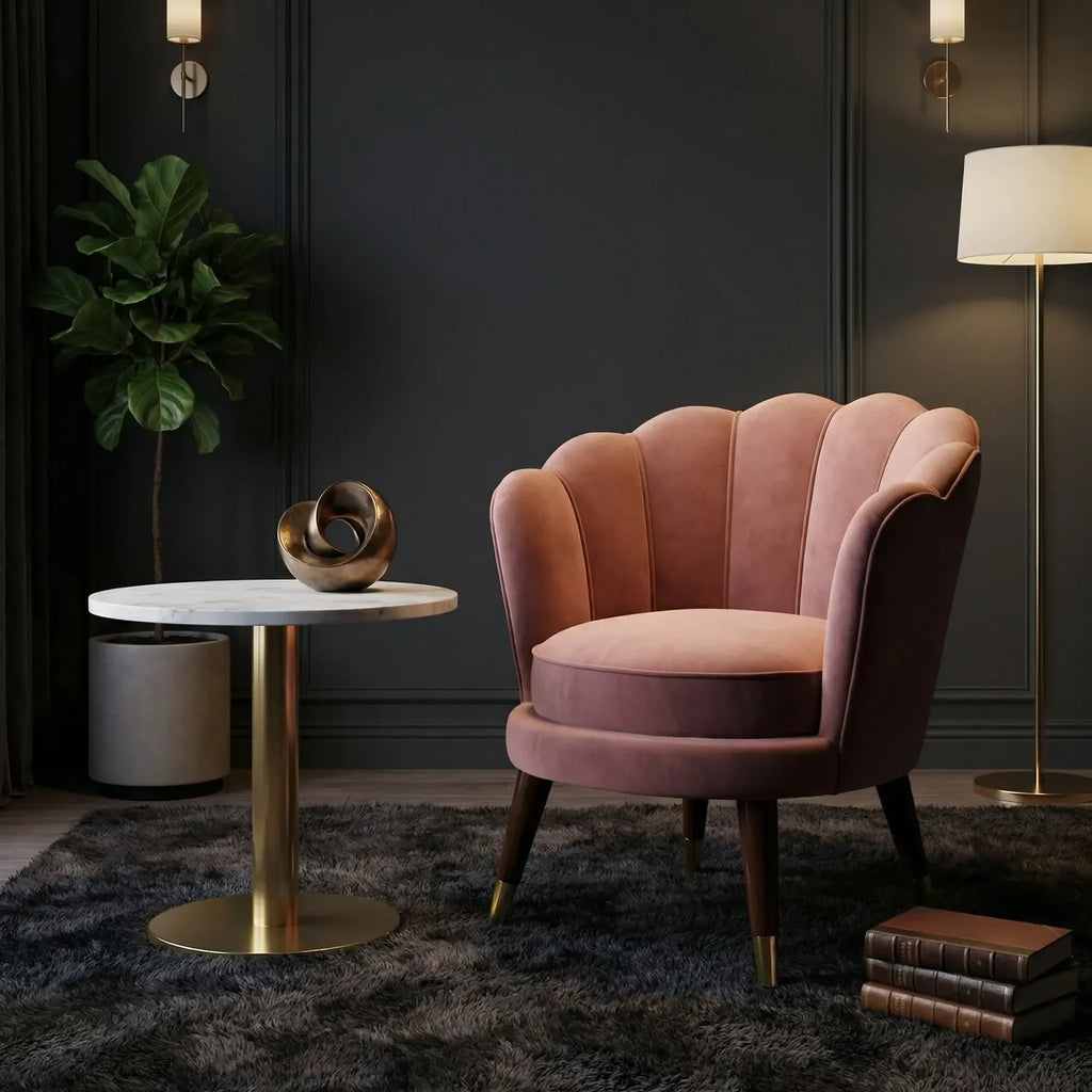 CLARA  SHELL LUXURY ACCENT CHAIR - Set of 2