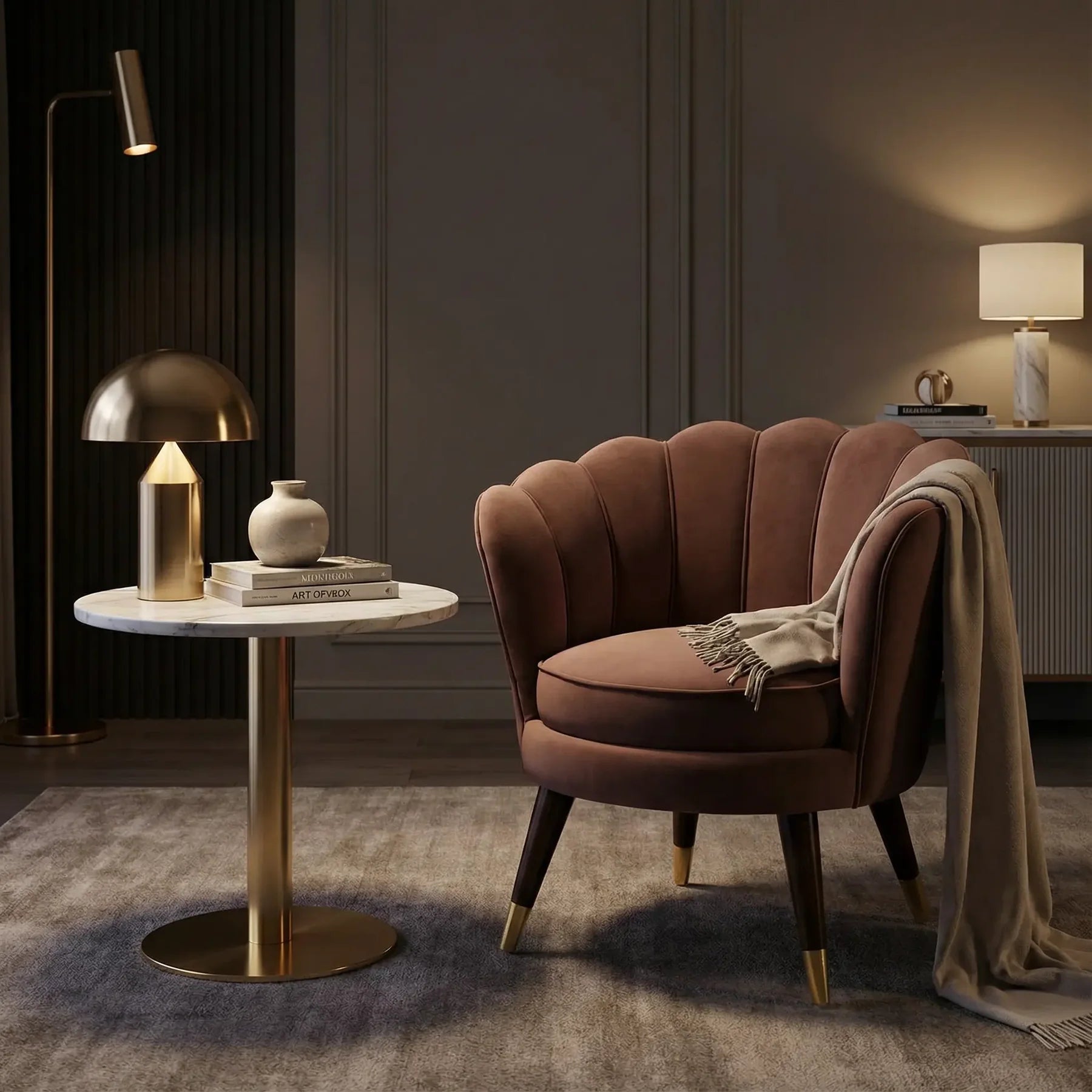 CLARA  SHELL LUXURY ACCENT CHAIR - Set of 2