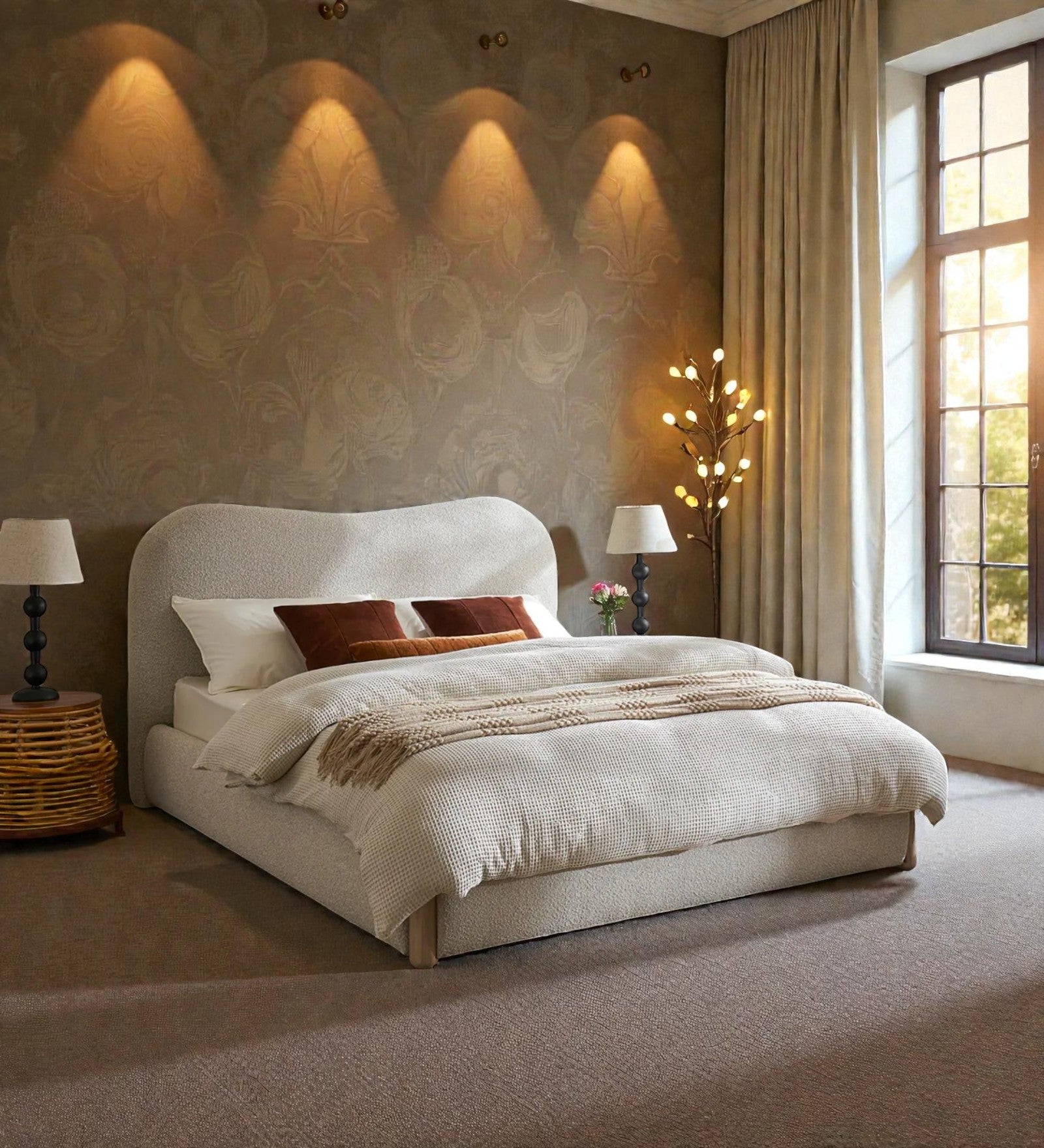 CLOUDA SOFT-CURVE UPHOLSTERED BED