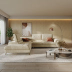 ELARA CURVE LUXURY L-SHAPE SOFA - WOODEN MANGO
