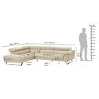 ELARA CURVE LUXURY L-SHAPE SOFA - WOODEN MANGO