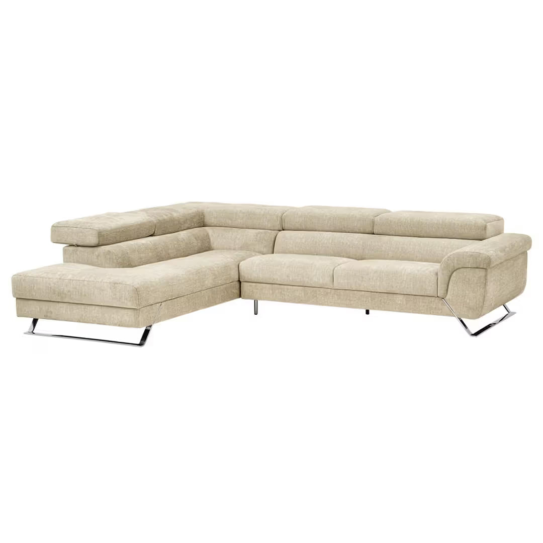 ELARA CURVE LUXURY L-SHAPE SOFA - WOODEN MANGO