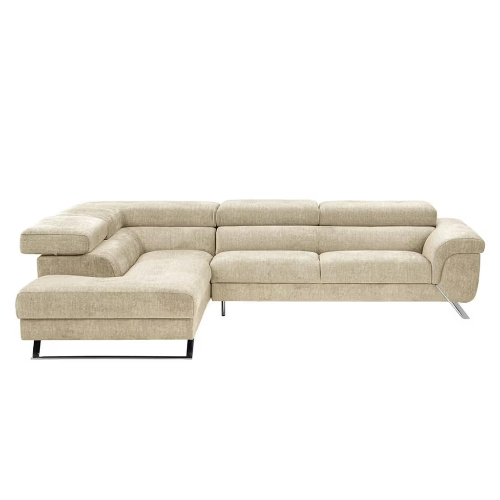 ELARA CURVE LUXURY L-SHAPE SOFA - WOODEN MANGO