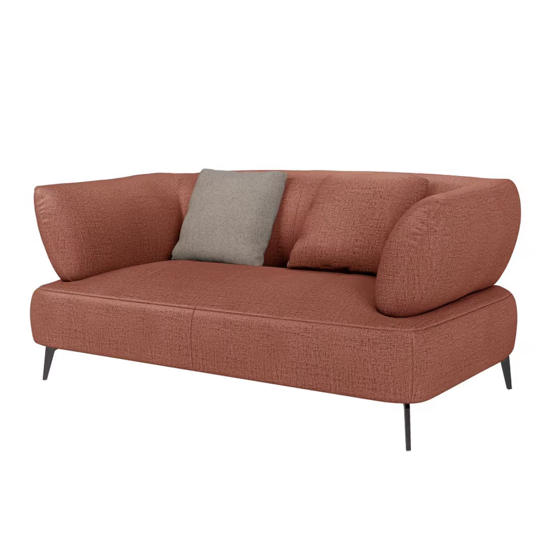 THE ELARA CURVE TERRACOTTA 3-SEATER SOFA