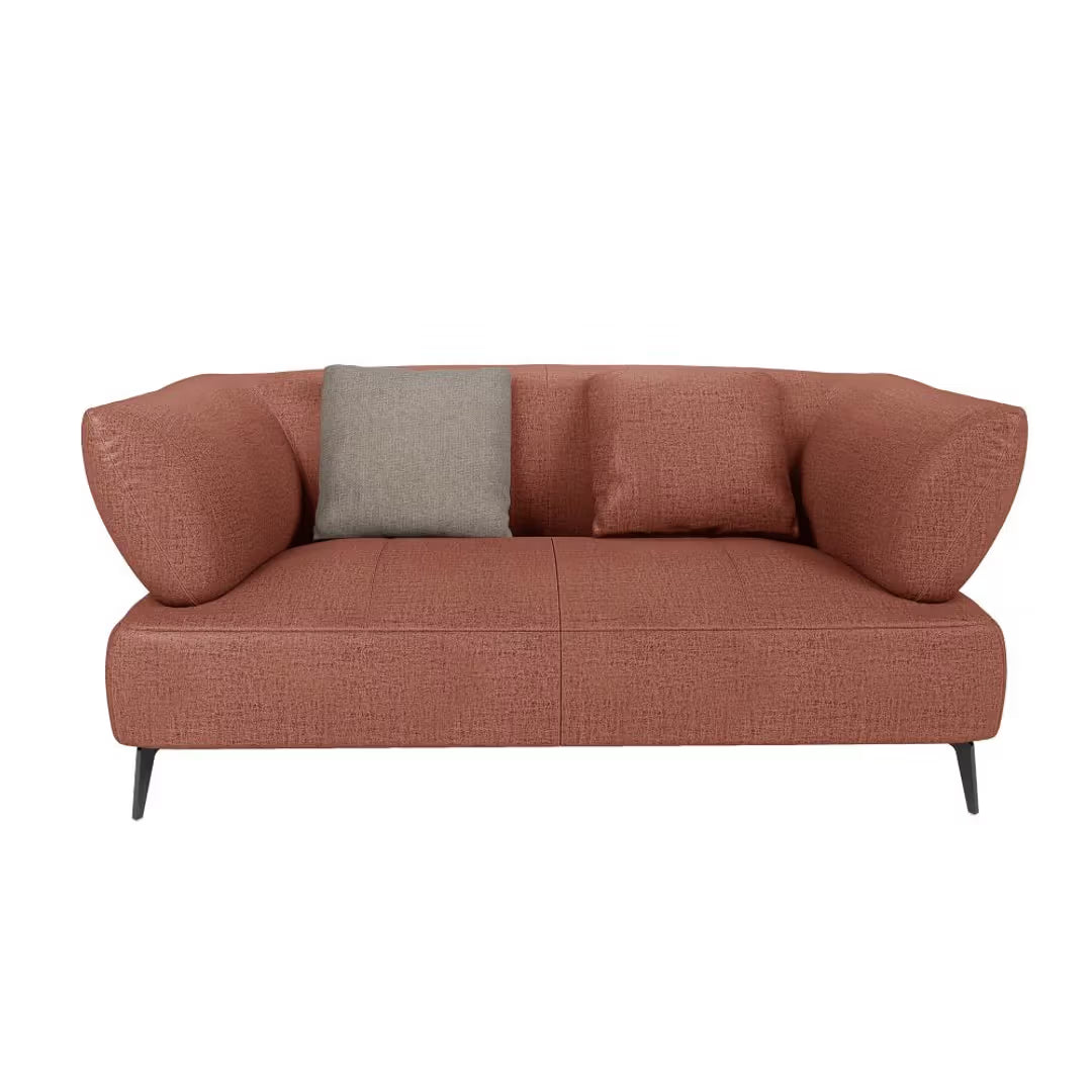 THE ELARA CURVE TERRACOTTA 3-SEATER SOFA