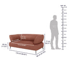 THE ELARA CURVE TERRACOTTA 3-SEATER SOFA
