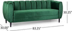 EMERALD CHANNEL LLUXE UPHOLSTERED 3-SEATER SOFA