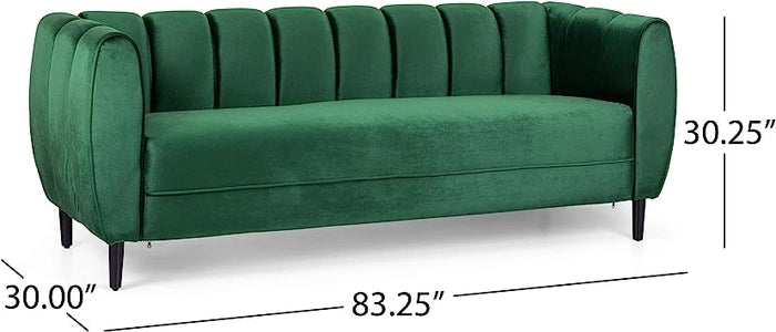 EMERALD CHANNEL LLUXE UPHOLSTERED 3-SEATER SOFA