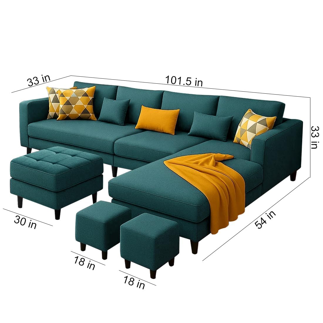 FLEXICOMFORT L-SHAPE SECTIONAL SOFA