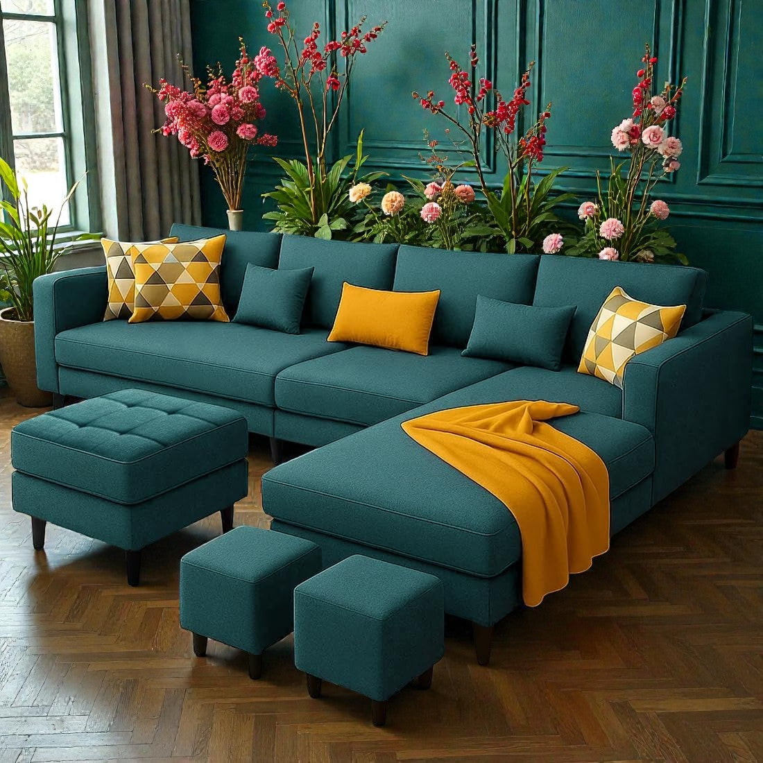 FLEXICOMFORT L-SHAPE SECTIONAL SOFA