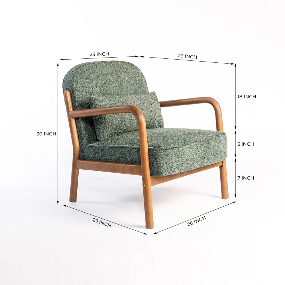 FOREST LUXE SOLID WOOD LOUNGE CHAIR