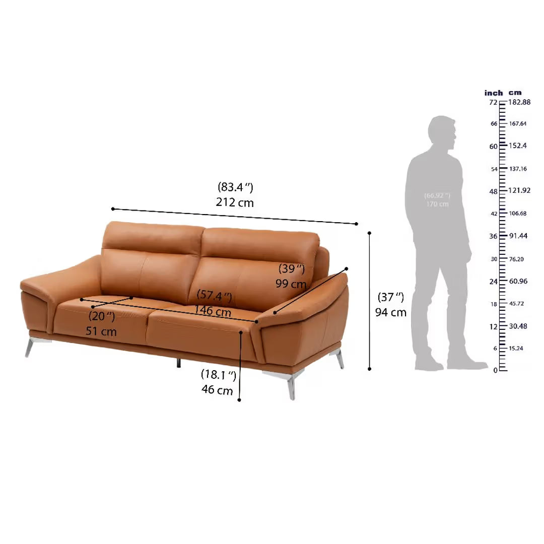 HARRINGTON LUXE TAN 3-SEATER SOFA