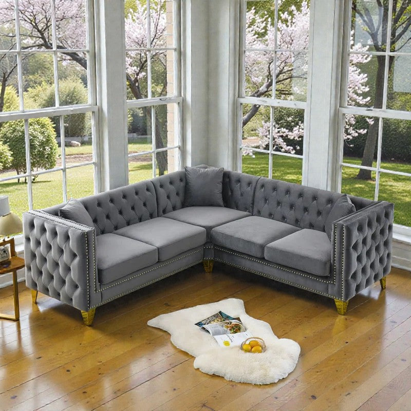 IMPERIAL GREY CHESTIFIELD SECTIONAL