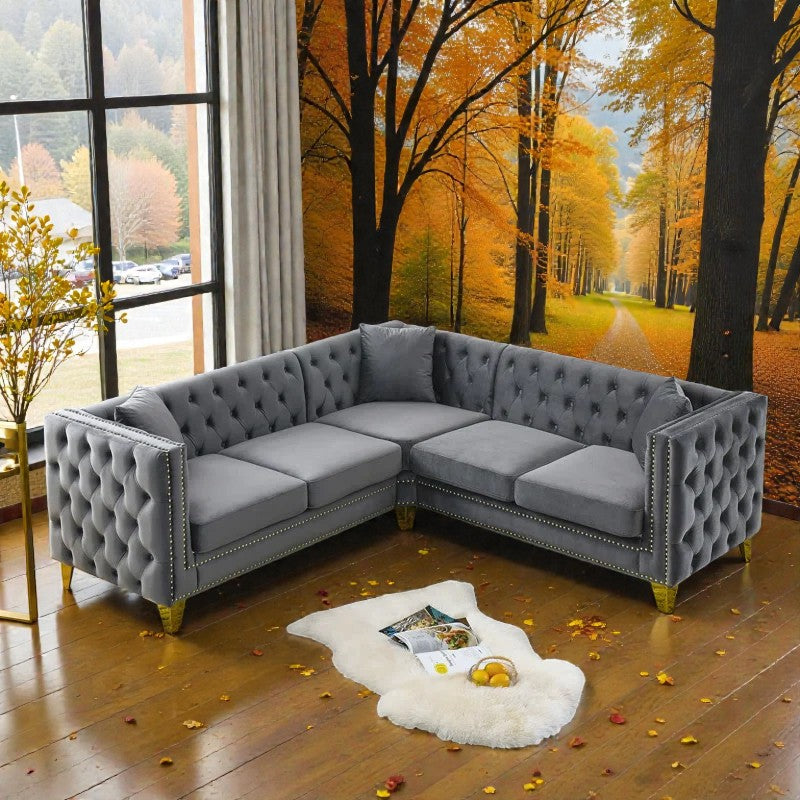 IMPERIAL GREY CHESTIFIELD SECTIONAL