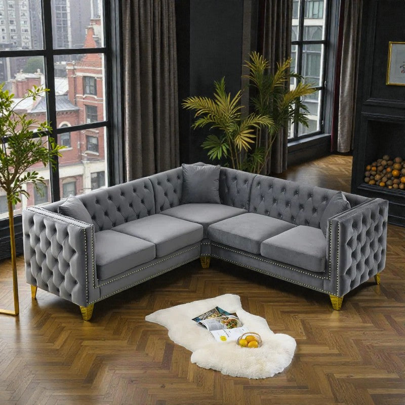 IMPERIAL GREY CHESTIFIELD SECTIONAL