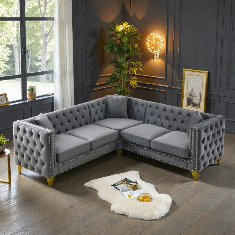 IMPERIAL GREY CHESTIFIELD SECTIONAL