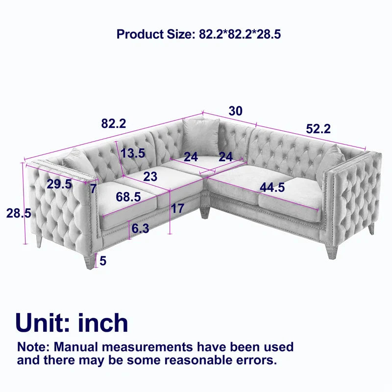 IMPERIAL GREY CHESTIFIELD SECTIONAL