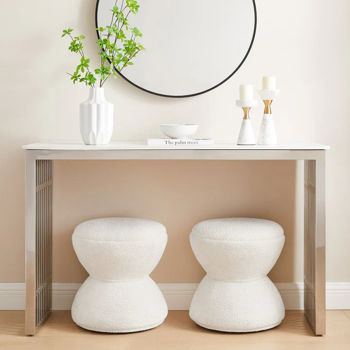 IVORY ORBIT 360° SWIVEL OTTOMAN
