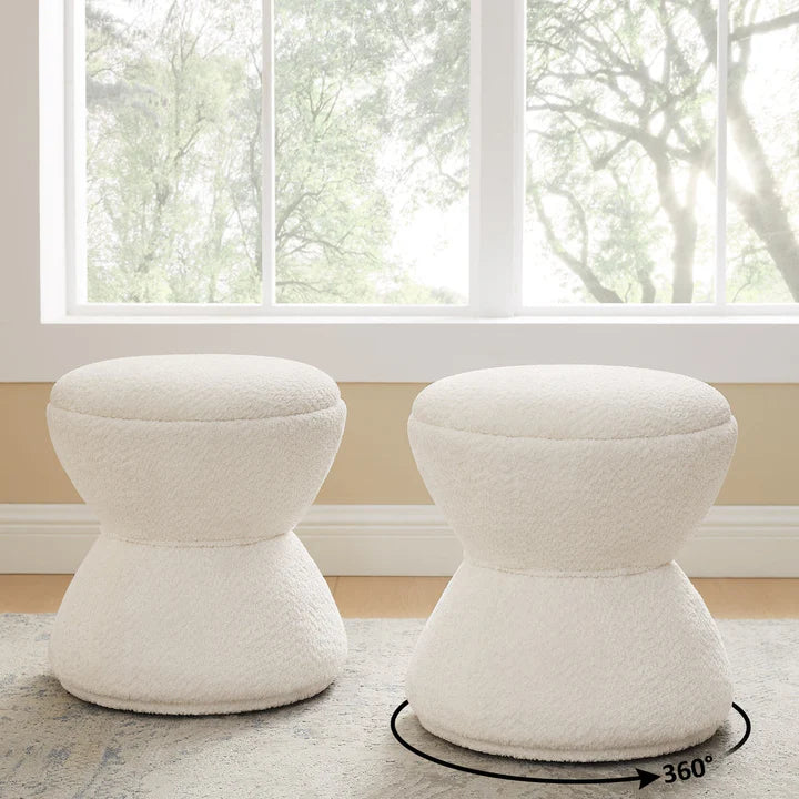 IVORY ORBIT 360° SWIVEL OTTOMAN