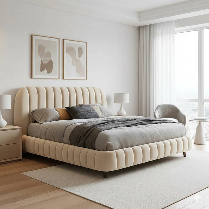 IVORY CLOUD UPHOLSTERED BED