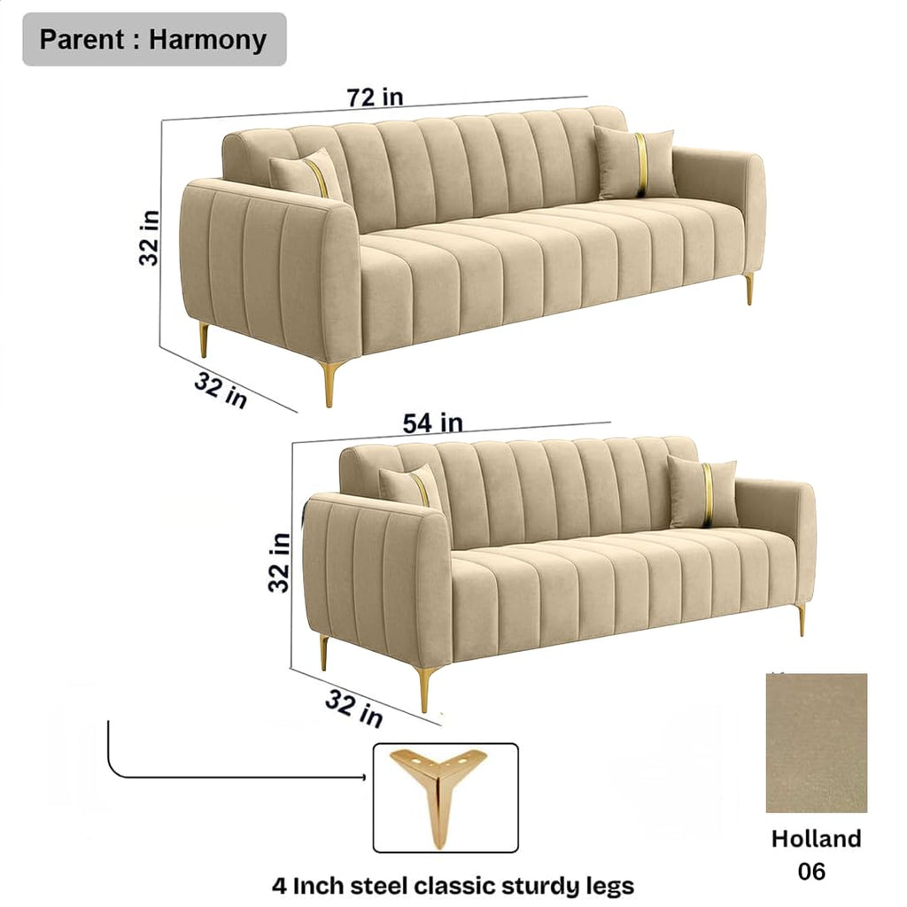 LINEA LUXE CHANNEL-TUFTED UPHOLSTERED SOFA SET