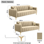 LINEA LUXE CHANNEL-TUFTED UPHOLSTERED SOFA SET
