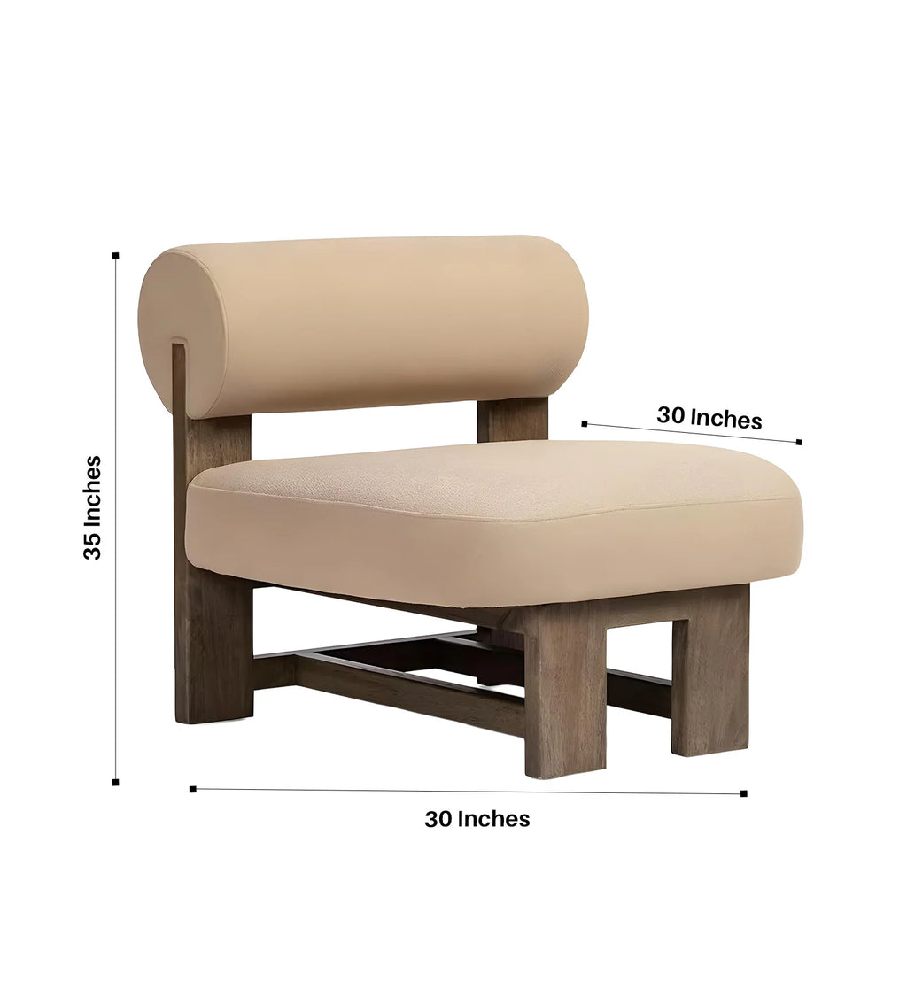 LUNA CONTEMPORARY WOODEN FRAME LOUNGE CHAIR