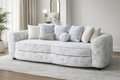 LUNARA CURVE LUXURY BOUCLE SOFA-WOODEN MANGO