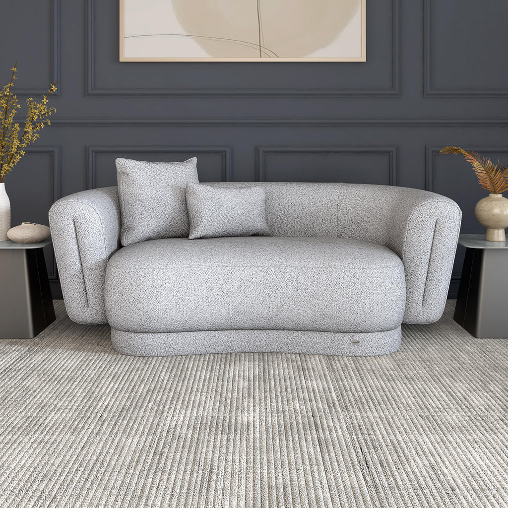 LUNARA PETITE LUXURY BOUCLE LOVERSEAT- WOODEN MANGO